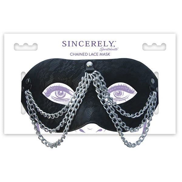 Sincerely Chained Lace Mask in Black