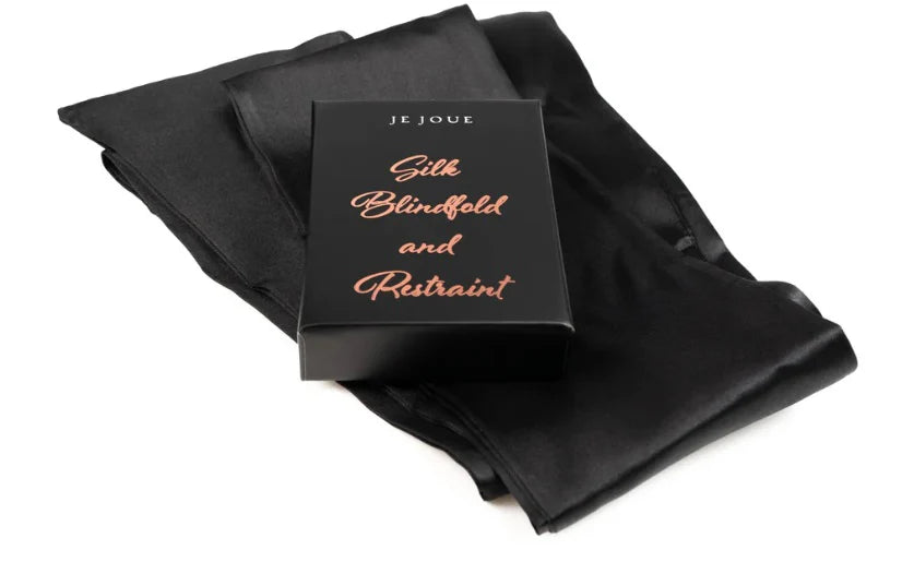 NAUGHTY GIFT SET: BLACK TRUTH OR DARE CARDS, MIMI, MASSAGE CANDLE, SILK BLINDFOLD & RESTRAINT