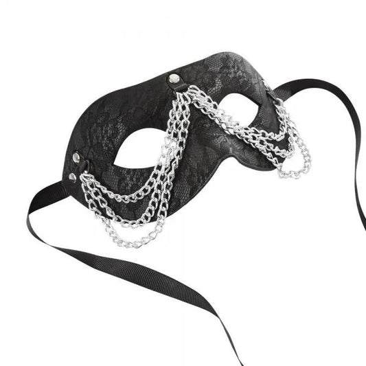 Sincerely Chained Lace Mask in Black