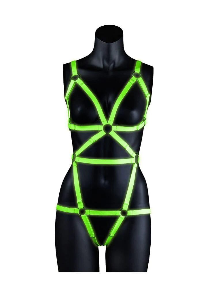 Ouch! Glow In The Dark Full Body Harness in S/M