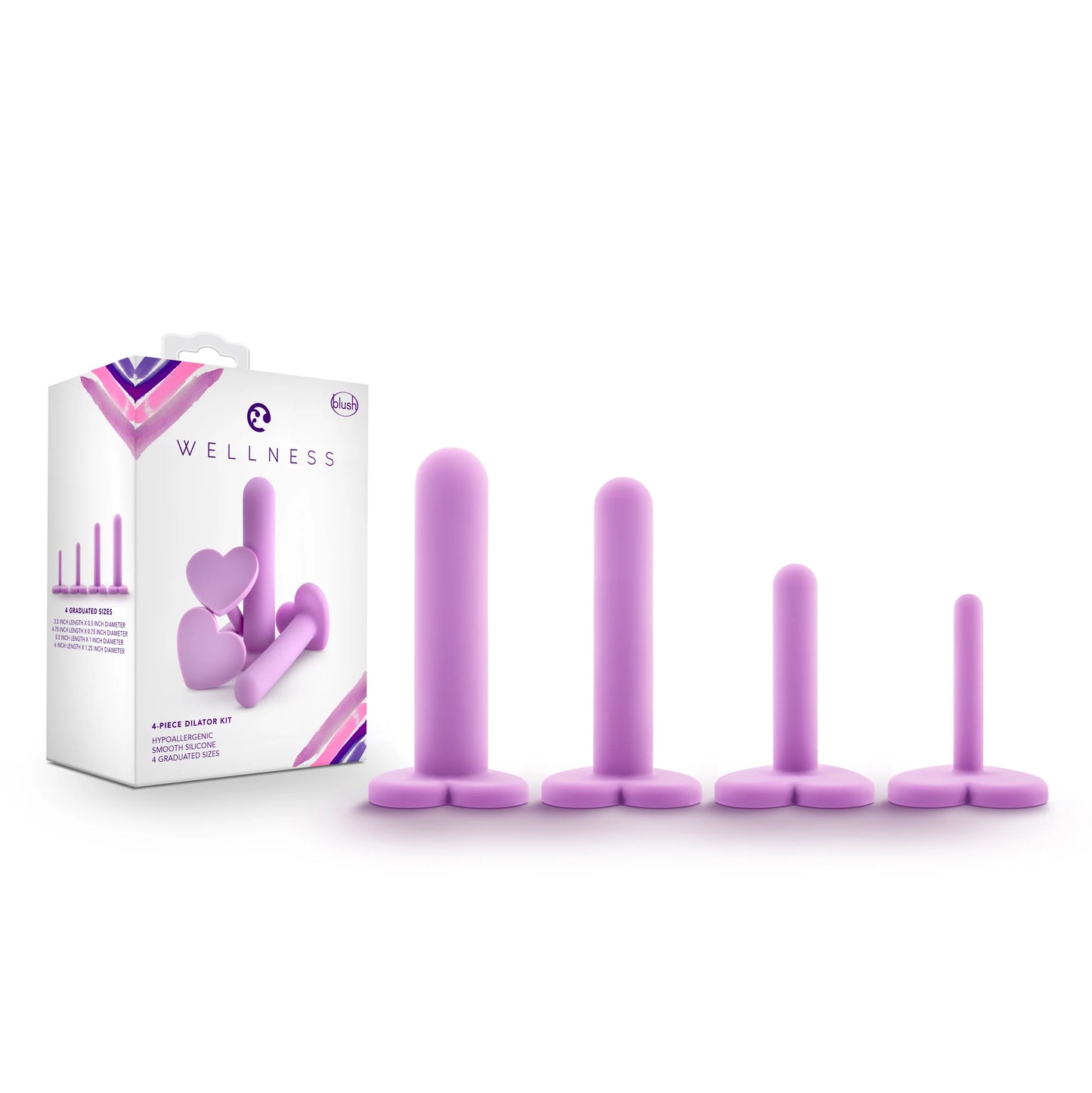 Wellness 4 Piece Silicone Dilator Kit in Purple