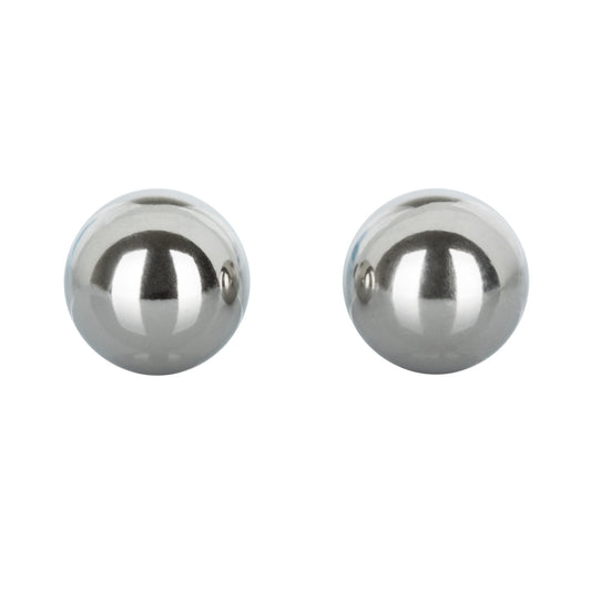 Metallic Weighted Steel Orgasm Balls in Silver