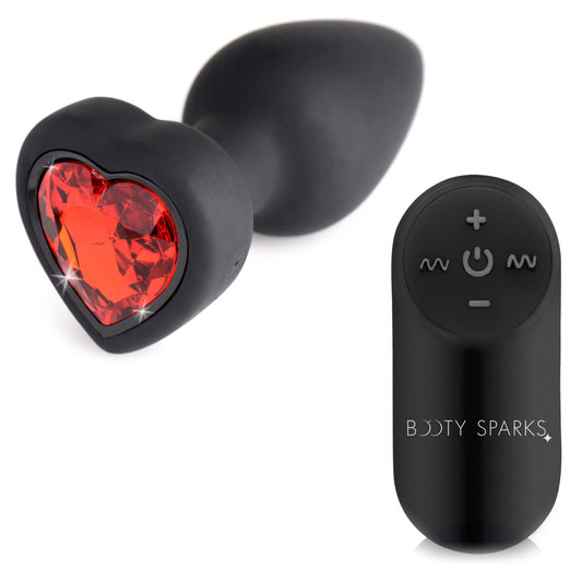 Booty Sparks Red Heart Gem Vibrating Anal Plug in Small
XR Brands