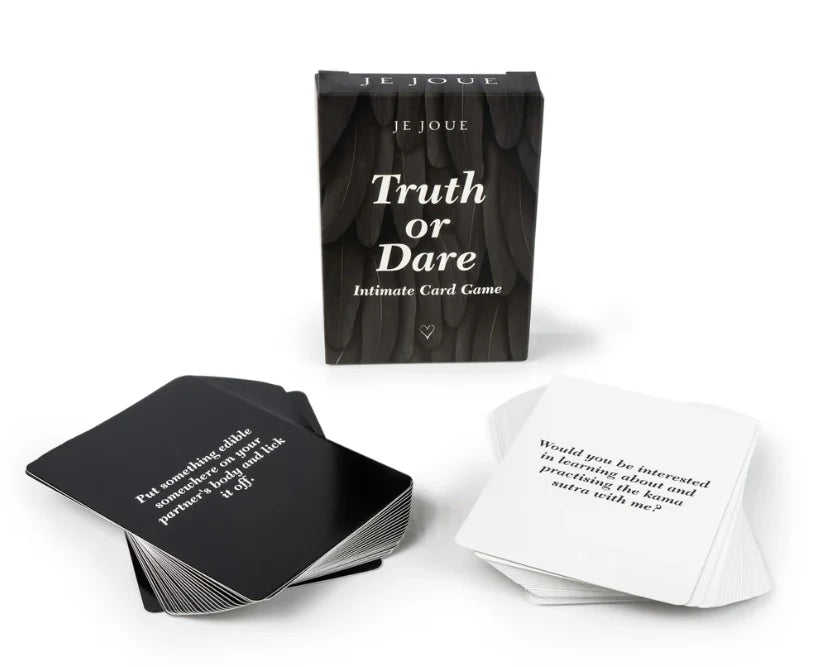 NAUGHTY GIFT SET: BLACK TRUTH OR DARE CARDS, MIMI, MASSAGE CANDLE, SILK BLINDFOLD & RESTRAINT